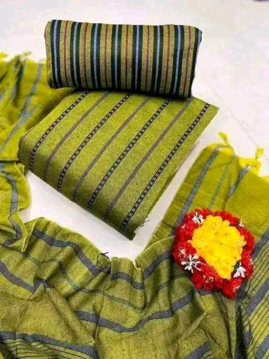 Aariz super shop New exclushive collection high qualities Deshi Tat Cotton three piece