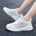 2022 new children's white shoes boys' shoes summer mesh breathable middle-aged children's primary school girls' sports shoes.