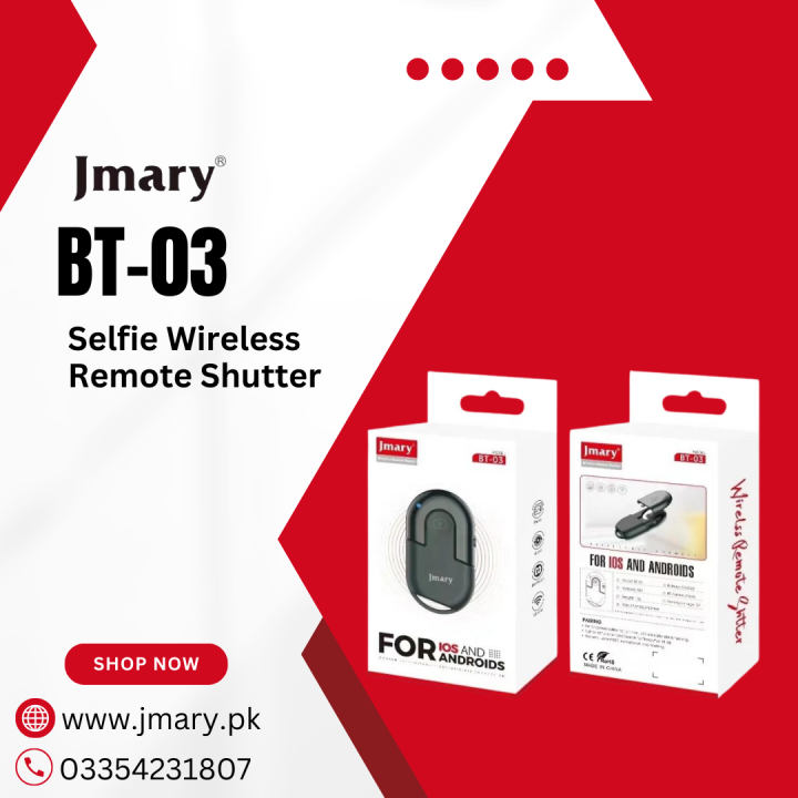 Jmary BT-03 Wireless Selfie Remote Control Phone Camera BT Shutter