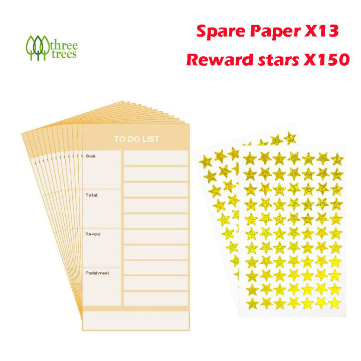 To Do List And MyChores Checklist Board With 13 pcs Paper And 150 Pcs Of Reward Stars For Kids,Habit Tracker or Daily and Weekly Planner, To Do List Reward Chart and Behavior Chart for Kids at Home(儿童自律打卡板