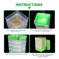 Bean Seed Germination Kit, Micro-Green Plant Growing Tray, Drain Tray, Four-Tier Stackable Sprout Growing Kit Easy to Use. 