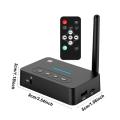 NFC Quick Pairing, Bluetooth 5.1 Adapter, Dual-mode RX TX, U-Disk TF Card R/L AUX RCA Interfaces, With IR Remote Control.