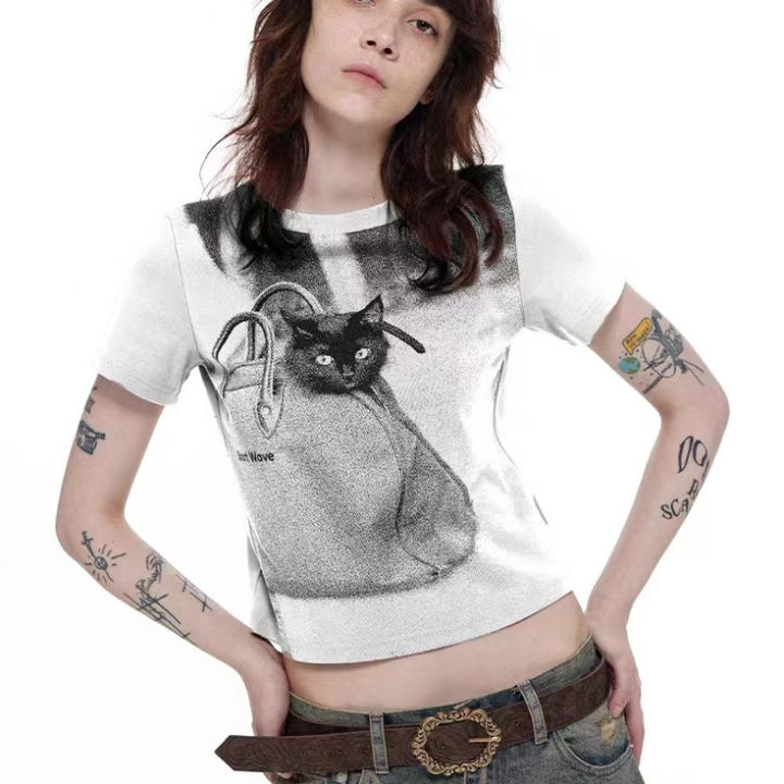 Graphic%20print%20crew%20neck%20T%20Women's%20Short-Sleeved%20Shirt%20-%20Image%209