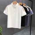 Japanese-Style Stitching Lapel polo Shirt Men's Summer New Trendy All-Match Casual Short-Sleeved T-shirt Men's Top Clothes. 