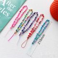 Fashion Blue Evil Eye Phone Chain Acrylic Beads Mobile Phone Pendant Colorful Soft Polymer Clay Mobile Phone Strap Charm Jewelry.