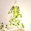 Artificial Ivy Vine Fairy Lights 20 LED Battery Included Green Leaf Garland – Leaf with Light / Only Leaf / Only Fairy Light – Bedroom Wall Wedding Party Balcony Home Decoration.