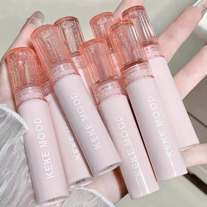 Keke%20Mood%20Pink%20White%20Bear%20Mirror%20Lip%20Glaze%204pcs%20Set%20-%20Image%203