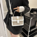 2024 winter new women's bag, urban simple foreign style, small square bag, one shoulder diagonal check, a large-capacity armpit bag.