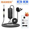 MAMEN 3.5mm Plug Lavalier Microphone with 8m Long Cable for Camera Smartphone Laptop Interview Vlog Recording Microphone. 