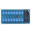Relay module board 16-channel 12V relay interface control card with optocoupler protection. 