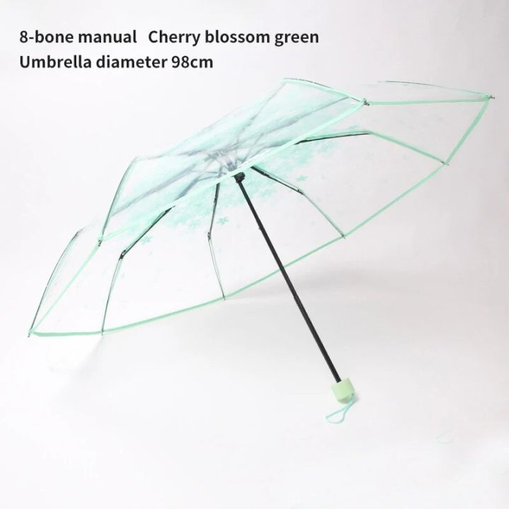 Transparent%20Folding%20Umbrella,%20Cute,%20Mini,%20Fresh,%20Simple,%20Sen%20Series,%20Trifold,%20Cherry%20Blossom%20Transparent%20Umbrella%20-%20Image%204