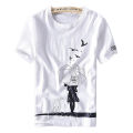 Poly-Cotton Casual T-shirt for Men - White - Genji. 