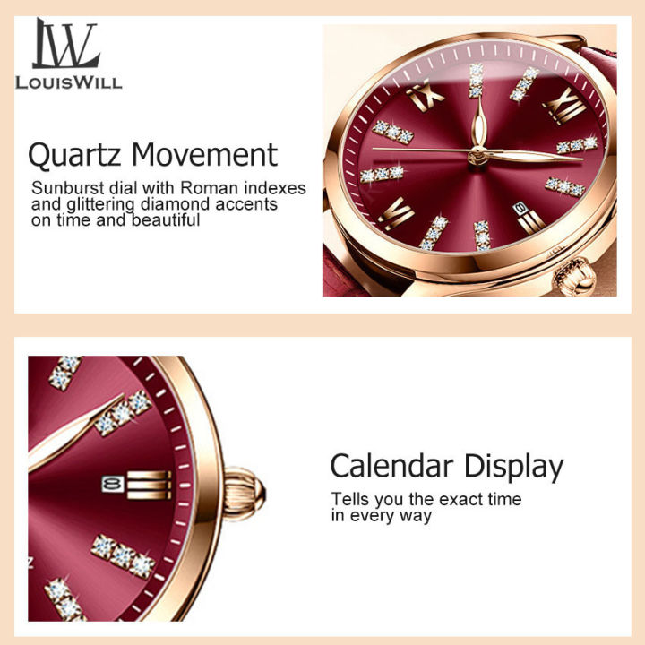 LouisWill%20Women%20Watches%20Diamond%20Casuals%20Retro%20Leather%20Strap%20Watches%20Quartz%20Watches%20Calendar%20Dial%20Luminous%20Pointer%20Watches%203ATM%20Waterproof%20Watches%20Business%20Wristwatch%20for%20Women%20Ladies%20-%20Image%206