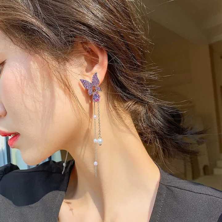 Korean%20Fashion%20Purple%20Crystal%20Butterfly%20Drop%20Earring%20for%20Women%20%20Tassel%20Chain%20Rhinestone%20Earring%20Jewelry%20-%20Image%204