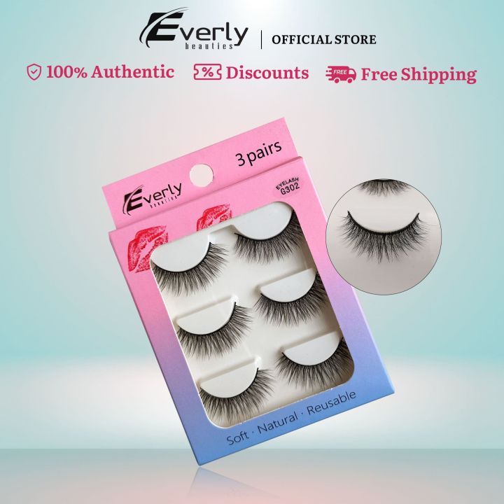 Everly Beauties 3pair High Quality Natural Length Mink Eyelash - G302