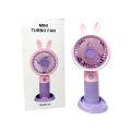 Rechargeable Stylish Cartoon Shape Mini Turbo Fan With Mobile Holder For Indoor & Outdoor Use -  Multicolor. 