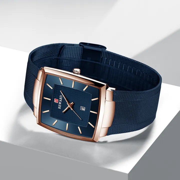 REWARD%20Men's%20Wrist%20Watches%20Luxury%20Business%20Man%20Wristwatch%20Date%20Timer%20Timepieces%20Alloy%20Classic%20Mesh%20Square%20Quartz%20Watch%20for%20Men%20-%20Image%204