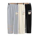 Autumn New Girls' High Waist Cat Printed Pocket Trousers. 
