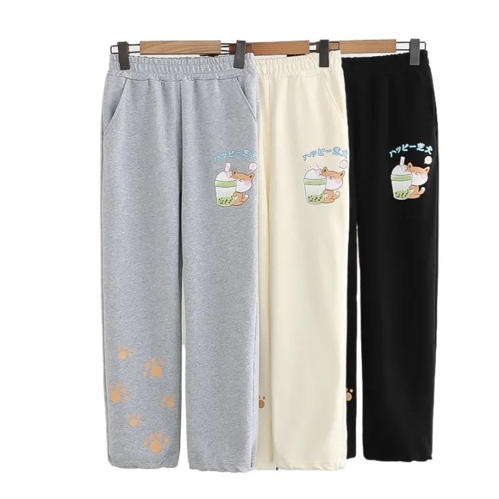 Autumn%20New%20Girls'%20High%20Waist%20Cat%20Printed%20Pocket%20Trousers%20-%20Image%203