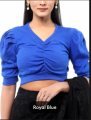 Cotton Half Body short Sleeve Crop Tops Blouse for Women. 