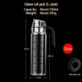 Automatic opening and closing glass oil jug oil bottle oil vinegar bottle for kitchen leak-proof measurable seasoning juice jug. 