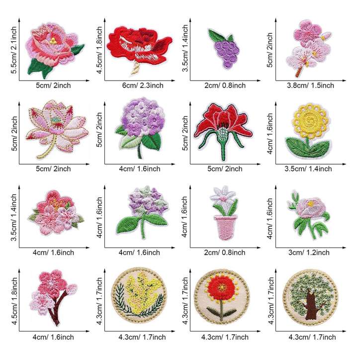 13%20PCS%20Iron%20on%20Patches%20Flower%20Appliques%20Stickers,%20Flower%20Basket%20Embroidery%20Decorative%20Patches%20Applique%20Sew%20on%20Patches%20-%20Image%203
