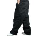 Plus Size Loose Baggy Cargo Pants Men Casual Outdoor Cotton with Bigcket Straight Wide Leg Trousers Male Clothes. 