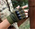 Half Finger Hand Gloves For Biker. khaki colour oklee army Hand Gloves. 