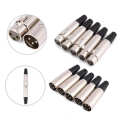 xlr female connector 5 Pairs 3-Pin XLR Mic Microphone Audio Connector Male Plug + Female Socket.