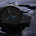 SKMEI 9185 CLASSIC MESH STEEL QUARTZ WATCH.
