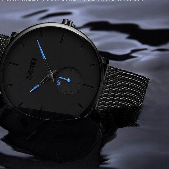 SKMEI 9185 CLASSIC MESH STEEL QUARTZ WATCH