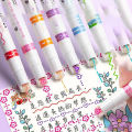 【Popular Categories】 Funny Double Line Pattern Outline Marker Pen Hand Account Multi-colored Pen Quick Dry Mark Notes Painting Highlighter. 