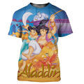 Disney T-Shirts Aladdin Cartoon Anime 3D Print Streetwear Men Women Fashion Oversized T Shirt Kids Boys Girls Tees Tops Clothing. 
