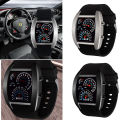 Fashion Original Men's Watch Digital Electronic Light Dashboard Fan Shaped Pattern Dial Sport Silicone Strap Wrist Watch For Men Gift. 