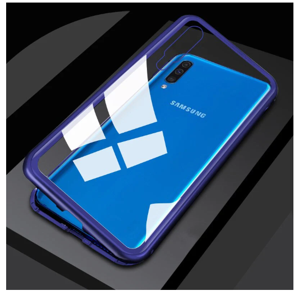 Magnetic Adsorption Clear Glass Case for Samsung Galaxy A50s