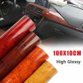 10x100cm Wood Grain Film Stickers Auto Body Styling Decor Waterproof DIY Vinyl Sticker Decal for Car Interior Accessories. 