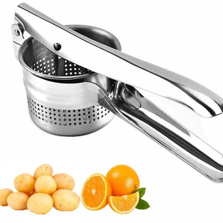Stainless steel Potato ricer masher Multi-functional Kitchen tool Vegetable fruit juicer puree Hand held Easy to clean for
