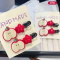 Cute Apple Hair Clip Star Duckbill Clip Hair Pin Bangs Side Clip Woman Headwear GJCUTE. 