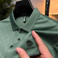 DYXUE Summer Luxury Seamless Design Solid Color Cool Short-sleeved brand Polo Shirt Men's Waffle Lapel Diamond Print Top M-4XL.