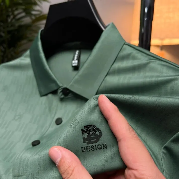DYXUE%20Summer%20Luxury%20Seamless%20Design%20Solid%20Color%20Cool%20Short-sleeved%20brand%20Polo%20Shirt%20Men's%20Waffle%20Lapel%20Diamond%20Print%20Top%20M-4XL%20-%20Image%204