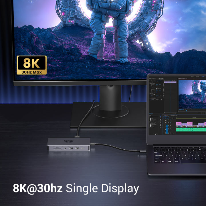 UGREEN%20USB%20C%20HUB%208K30Hz%204K60Hz%20USB%20C%20to%202xHDMI%202.1%20RJ45%20USB%203.0%20PD%20Adapter%20for%20Macbook%20iPad%20M2%20M1%20PC%20Accessories%20USB%20C%20Splitter%20-%20Image%203