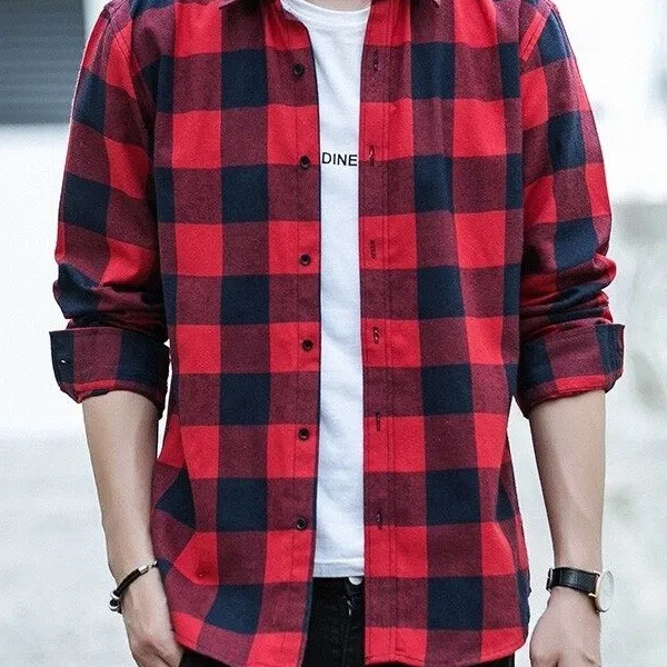 Men's Casual Check Shirts Trendy Men's Stylish And Fashionable Long Sleeve Smart Looking Fashion Shirts