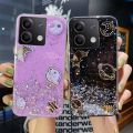 New Phone Case For Xiaomi Poco M6 Pro 4G Cover Sparkling Soft Transparent Silicone Space Planet Stars Moon Girl Anti Fall for Xiaomi Poco M6 Pro Case.