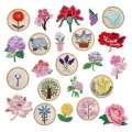13 PCS Iron on Patches Flower Appliques Stickers, Flower Basket Embroidery Decorative Patches Applique Sew on Patches. 