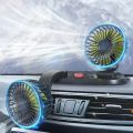 Car threehead fan for cars with adjustable rotating wind power with parking sign multifunctional mini small fan for home use.