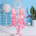 Dream Catcher with lamp pendant Feather Fairy LED Light Wall Hanging Bedroom Decor Ornament Gift: Pink, Purple and Blue.
