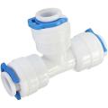 Water Purifier 2 Pieces RO Three Side Tee Push 1/4" (6 mm ) Pipe Fitting Connector for Water Purifier.