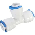Water Purifier 2 Pieces RO Three Side Tee Push 1/4" (6 mm ) Pipe Fitting Connector for Water Purifier. 
