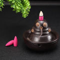2in1 Ceramic Ashtray Smoke Censer Cute Buddha Backflow Tower Cone Incense Burner.