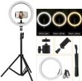 10 /12/14 Inch LED Ring Light with Adjustable Stand & Phone Holder for Live Streaming, Video Recording, Photography, and Makeup Tutorials. 